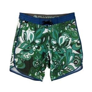 Allyance Men's Shipwreck Board Shorts Retro Marker Green UPF 50+ Stretch Size 32
